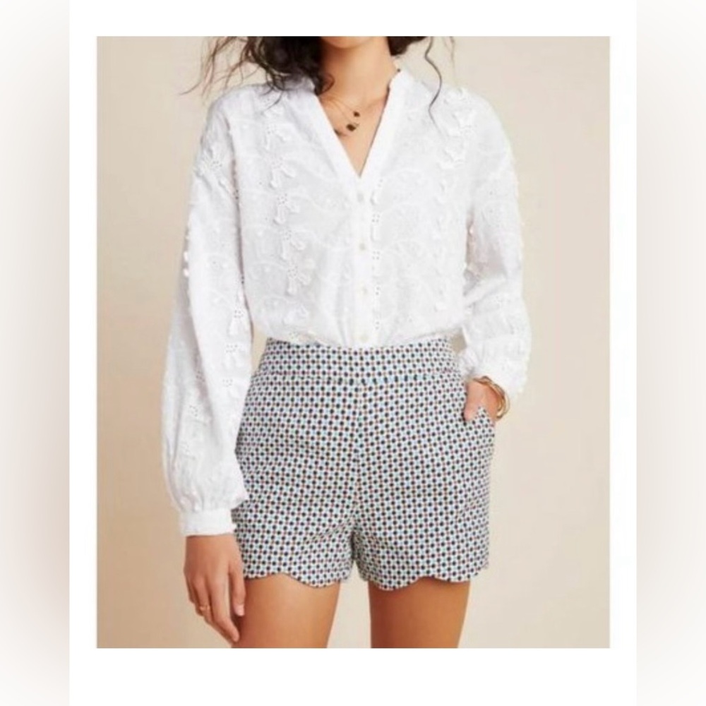 Anthropologie High Waist Polka Dot Shorts